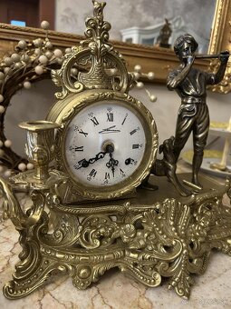 Starožitné krbové hodiny so svietnikmi - 6