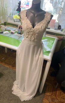 svadobné šaty S/M - farba Ivory - 6