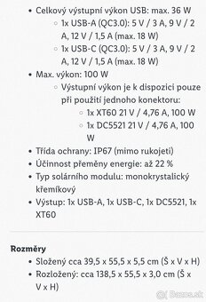 Prenosny solarny panel 100W/5A - 6