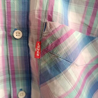 Levis farebná károvaná košeľa s dlhým rukávom XL - 6