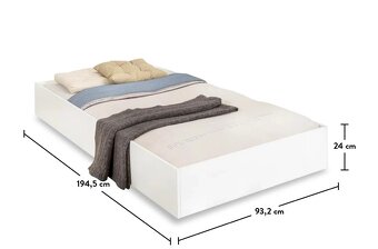 CÍLEK - študentská posteľ WHITE + čelo, prísteľka, 2 matrace - 6