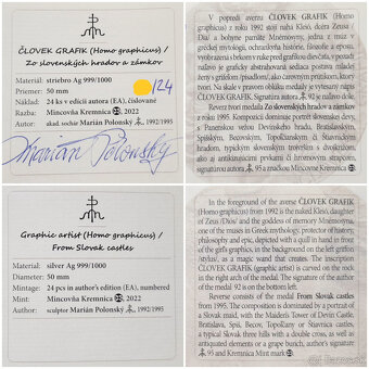 Ag medaila Človek grafik / Zo slovenských hradov - 6