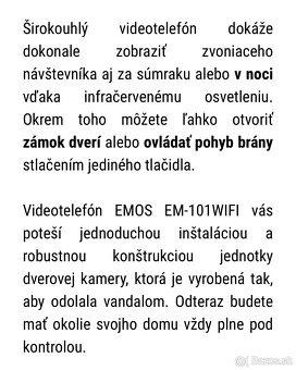 Videovratnik EMOS 101 wifi - 6