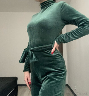 Dámsky dlhý zamatový overal - 6