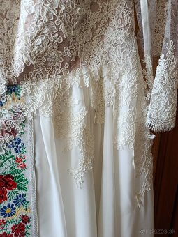 Svadobné šaty s ľudovým motívom - veľ.40-42 - 6