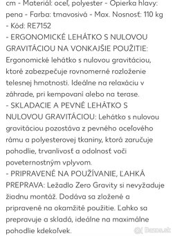 Záhradná stolička - lehátko polohovateľné - 6