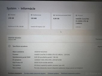 DELL LATITUDE 5480 - INTEL i5, 8GB RAM, 256GB SSD, INTEL HD - 6
