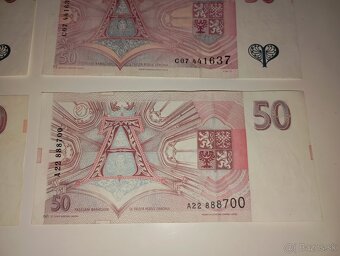 BANKOVKY ČR 50 KČ 1993-1997, RŮZNÉ SÉRIE - 6
