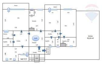 Prenájom veľkometrážneho 4 izb. bytu (145 m2) s terasou 92 m - 6