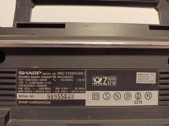 Sharp WQ 238 H radiomagnetofon retro 2 kazeťák Japan - 6