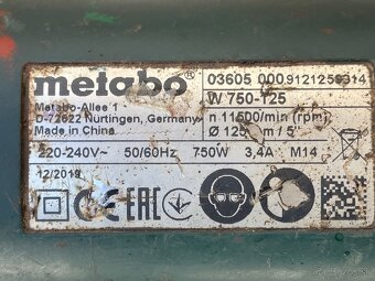 Predam nefunkcnu karbobrúsku METABO W 750-125 - 6