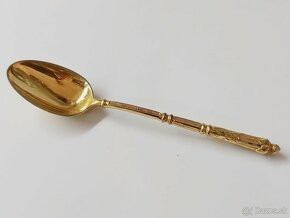 Predám tieto 2k krásne Art Deco pozlatene dezertne lyžičky - 6
