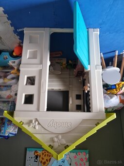 Domček Jolie Smoby modro-šedý s 3 oknami a 2 žalúziami s UV - 6