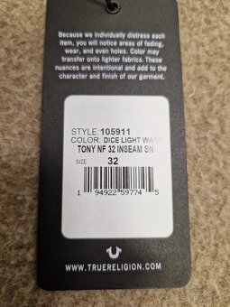 Džíny True Religion Tony Skinny W32 L32 - 41x83x109x15,5 cm - 6