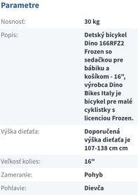 Detský bicykel - DINO Bikes Frozen Ľadové kráľovstvo 166RFZ2 - 6