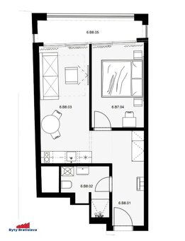 Ponúka na predaj 2-izb. apartmán s terasou, Žilinská, BA I - 6