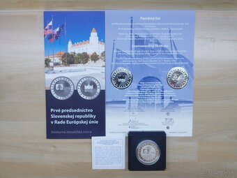 strieborné mince SK proof, pamätný list - 6