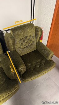 Pekná zachovalá retro sedacia súprava zelená - 6