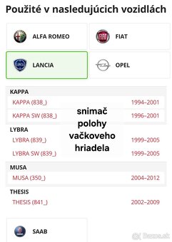 Snimač polohy vačky Alfa, Fiat, Opel, Lancia, Saab - 6