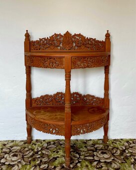 Veľky vyzrezávany set z tíkového dreva, dovezený z Ázie - 6