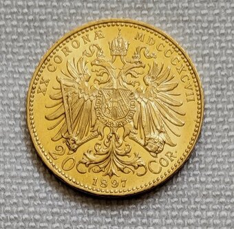 Zlaté rakúske 20 koruny Franza Jozefa I., 1893, 1894, 1897bz - 6