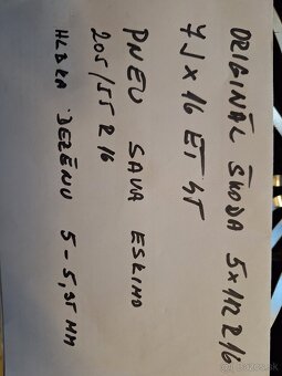 Originál Škoda 5x112 R16 pneu Sava 205/55 R 16 - 6