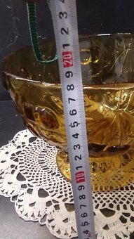 Misa z jantároveho skla-čerešne,Jozef Inwald obd. 1940-1960 - 6