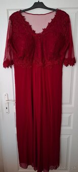 Šaty spoločenské červené dlhé - 6