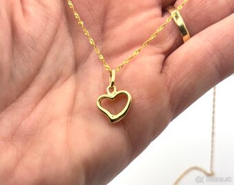 Zlatá retiazka so srdiečkom 585/1000 - 6