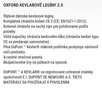 Originál legíny na motorku s chráničmi zn.OXFORD v.S/10 - 6