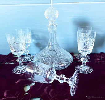 Krištáľová karafa+ poháre - 6