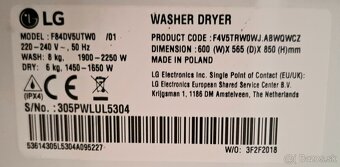 Predam práčku so sušičkou LG ThinQ 8/6kg - 6