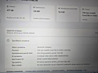 Asus Vivobook 14 so 16 gb ram procesorom intel i5 13 generac - 6