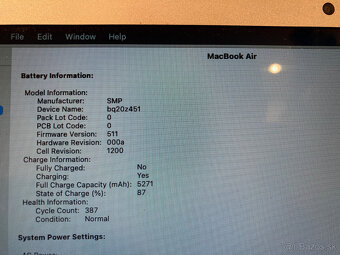 Predám Apple MacBook Air 13" i5 Mid 2013 8 GB DDR3 128 GB - 6