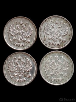 Strieborné 20,15, 10 a vzácne 5 Kopejky STAV - 6