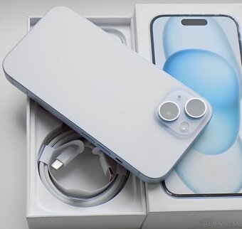 iPhone 15 Blue BATERIE 100% TOP - 6