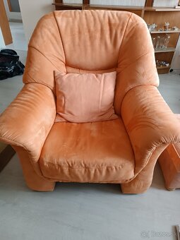 rohová sedacia súprava + kreslo + taburetka - 6