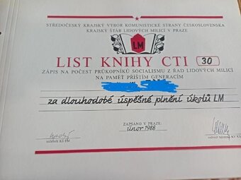 LIDOVÉ MILICE, VYZNAMENÁNÍ, DIPLOM - 6
