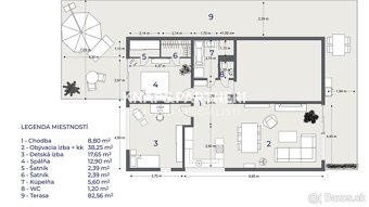 NOVOSTAVBA, AMFIK HOUSE, BYT „A“ S TERASOU, 175,54 m2, PREŠO - 6