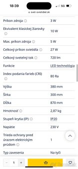 LED luster na tyči/stropné svietidlo - 6
