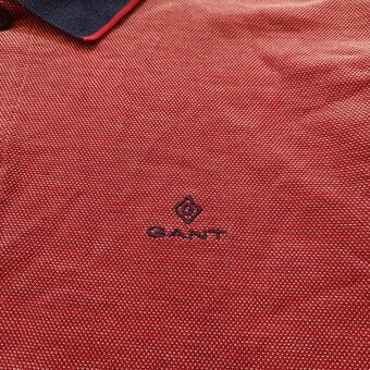 Gant bordová polokošeľa s krátkym rukávom oxford pique XL - 6