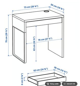 Predam Ikea stolik Micke / čierny mám aj stoličku - 6