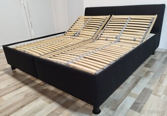 cierna polohovatelna manzelska postel Fines, 180x200x51 cm - 6
