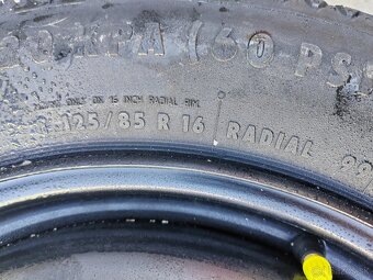 Dojazdový plechové koleso s pneu 125/85r16 - 6
