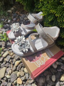 D.d.step kožené flexibilné sandále kvety Dark grey - 6