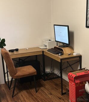 Písací stôl / PC stôl v tvare L (rohový stôl) - 6