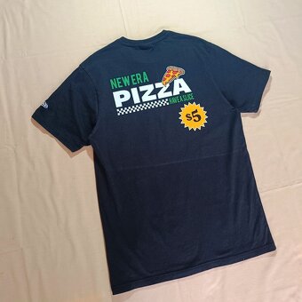 New Era čierne tričko s potlačou Pizza have a slice M - 6