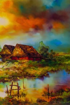 Dedina , Almut Pusch-Drescher, olej na plátne, 990 × 690 mm - 6