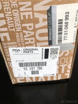 Regulátor - odpor vnút. ventilátora Nový Orig. Renault - 6