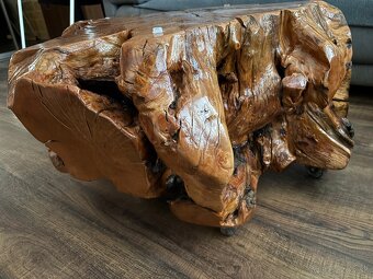 Predám konferenčný stôl masív koreň hruška - 6